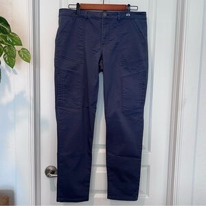 Wit & Wisdom Cargo Ankle Pants Women Sz 12 Slate Blue Minimalist Preppy Hipster